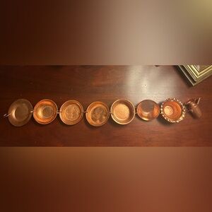 Vintage antique miniatures 8 piece set copper dish decor Middle East
